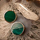 Broach Earrings Made of green glass, silvered (e-020-02). Earrings. #Ofel_way. Online shopping on My Livemaster.  Фото №2