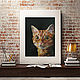 Oil painting red cat on black background on canvas. Pictures. Yulia Berseneva ColoredCatsArt. My Livemaster. Фото №4