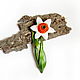 Order Daffodil brooch made of glass polymer clay. Tatiana Salun ( Salun). Livemaster. . Brooches Фото №3