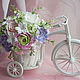 Белый велосипед с нежными цветами. Композиции. Нежинская Лариса. Интернет-магазин Ярмарка Мастеров.  Фото №2