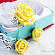 Jewelry set 'Yellow roses'. Flowers from polymer clay, Jewelry Sets, Zarechny,  Фото №1
