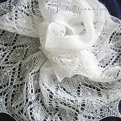 Аксессуары handmade. Livemaster - original item Fishy, or a Lacy scarf in "snow" (shawl, mini shawl, knitted scarf). Handmade.