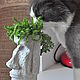 Кашпо из бетона Моаи большой, горшок для кактусов, кашпо с прической. Кашпо. A Z O V • G A R D E N. Ярмарка Мастеров.  Фото №4