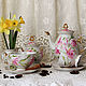 Order Set painted double smear 'Orchids'. painting and decoupage from Marina (sovaj). Livemaster. . Tea & Coffee Sets Фото №3