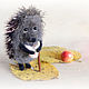 Little hedgehog in the fog. Felted Toy. ufawooltoys (ufawooltoys). My Livemaster. Фото №6