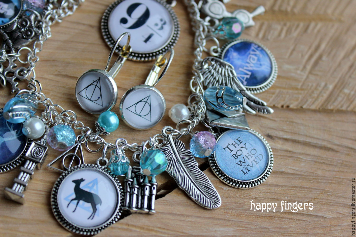 Harry Potter jewelry set handmade bracelet earrings заказать на