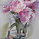  Painting Pink Peonies Pastel (grey vase flowers). Pictures. Pastelena. My Livemaster. Фото №4