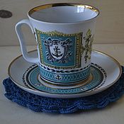 Винтаж handmade. Livemaster - original item Vintage: Tea pair- glass with saucer, LFZ.. Handmade.