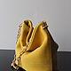 Stylish bag made of genuine suede Yellow with a large chain. Sacks. Olga'SLuxuryCreation. My Livemaster. Фото №5