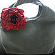 Bag and brooch (2in1).' Red poppies on gray'. Classic Bag. Inessa Tche. Online shopping on My Livemaster.  Фото №2