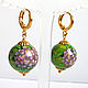 Earrings Petals of hydrangeas with beads tensha. Earrings. ID-IRIS DEFI. Online shopping on My Livemaster.  Фото №2