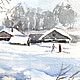 Watercolor painting 'Frosty morning in the village.'. Pictures. Senchilova Evgenia. Online shopping on My Livemaster.  Фото №2
