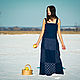 Embroidered Patterned Linen Sleeveless Dress Floor Length Sun-Dress. Dresses. mongolia. Online shopping on My Livemaster.  Фото №2