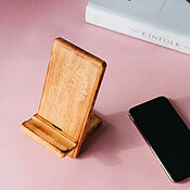 Сувениры и подарки handmade. Livemaster - original item Phone stand made of cedar wood with engraving. TS2. Handmade.