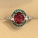 Серебряное кольцо с крупным природным рубином и цирконами. Кольца. OLVIKSOL JEWELRY STORE. Ярмарка Мастеров.  Фото №6