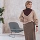 Заказать Свитер бежевый с V-образным вырезом. Prettywoman_look. Ярмарка Мастеров. . Свитеры Фото №3