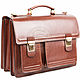 Men's leather briefcase 'Optima-2' brown, Men\'s bag, St. Petersburg,  Фото №1
