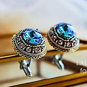 Украшения handmade. Livemaster - original item Cufflinks for men Oscar. Cufflinks with blue stone. Men`s cufflinks. Handmade.