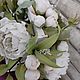 Цветочная композиция "Чайные пионы", в белом ящике. Букеты. Ирина Flowers4you (цветы,букеты). Интернет-магазин Ярмарка Мастеров.  Фото №2