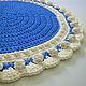 Order New Year round blue rug knitted from a cord. knitted handmade rugs (kovrik-makrame). Livemaster. . Carpets Фото №3