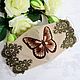 Order Face mask with embroidery butterfly brown Pink butterfly. Beaded jewelry by Mariya Klishina. Livemaster. . Protective masks Фото №3