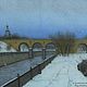 Pinturas en acuarela paisajes Moscú andronikov viaducto, Pictures, Moscow,  Фото №1