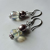Украшения handmade. Livemaster - original item earrings: Pearl and crystal. Handmade.