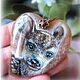 Pendant with painted stone 'Kitty' Lacquer miniature. Pendants. Picture&miniature lacquer painting. My Livemaster. Фото №5