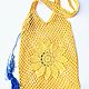 Knitted bag-string bag Chamomile yellow cotton. String bag. Lace knitting workshop. Lidiya.. My Livemaster. Фото №4