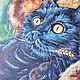 Картина акрилом ""Деревенский кот", плед, колос, пейзаж. Картины. Рафикова Мария | Картины. Интернет-магазин Ярмарка Мастеров.  Фото №2
