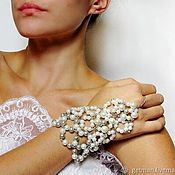 Украшения handmade. Livemaster - original item Pearl Bracelet Vilma, Big Bracelet Slave. Handmade.