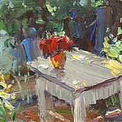 Картина: «Сирень на столе», холст, масло, 45 x 55 см