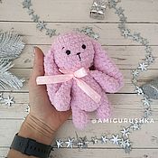 Куклы и игрушки handmade. Livemaster - original item Bunny Knitted plush toy Pink Amigurumi Marshmallow. Handmade.