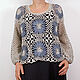 Hypoallergenic crochet jumper Nice blue flowers. Shirts-nets. talking-sweater. Online shopping on My Livemaster.  Фото №2