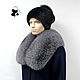 Fur collar Snood fur silver Fox breed Blue frost No. №3. Collars. Mishan (mishan). Online shopping on My Livemaster.  Фото №2