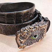 Аксессуары handmade. Livemaster - original item Crocodile belt with author`s buckle. Handmade.
