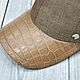 Baseball cap made of crocodile leather and tweed, in light brown color!. Baseball caps. SHOES&BAGS. My Livemaster. Фото №6