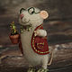  валяный мышонок с кактусом. Войлочная игрушка. The Pumpkin Mouse (Ксения). Интернет-магазин Ярмарка Мастеров.  Фото №2