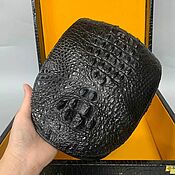 Аксессуары handmade. Livemaster - original item Men`s cap, made of embossed part, genuine crocodile leather.. Handmade.