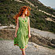 Boho dress linen Green Summer, Dresses, Anapa,  Фото №1