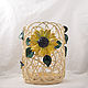 Wicker vase 'Sunflower'. Cylinder. Height 25 cm. Vases. Elena Zaychenko - Lenzay Ceramics. Online shopping on My Livemaster.  Фото №2