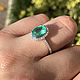 Order 2.14tcw Natural Emerald Oval & Diamond Halo Engagement Ring 14K. JR Colombian Emeralds (JRemeralds). Livemaster. . Rings Фото №3