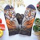 Felted mittens with tigers, tiger mittens. Mittens. Ulia Svetlaya (UliaSvetlaya). Online shopping on My Livemaster.  Фото №2