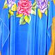 Блузка-батик "Розы на синем". Блузки. BATIK Moskwityanka Москвина Татьяна. Интернет-магазин Ярмарка Мастеров.  Фото №2