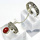 Double ring with red carnelian made of 925 silver HH0137 (VIDEO). All finger ring. Sunny Silver. My Livemaster. Фото №5