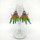 Серьги вязаные "Parrot wings". Серьги классические. Bijutoys. Ярмарка Мастеров.  Фото №5