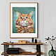 Painting red cat maincoon Painting of interior on canvas. Pictures. Yulia Berseneva ColoredCatsArt. My Livemaster. Фото №5