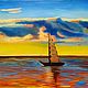Oil painting Marine Painting Yacht at Sea, Pictures, Novokuznetsk,  Фото №1