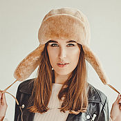 Аксессуары handmade. Livemaster - original item Beaver fur hat with ear flaps. Handmade.