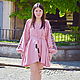 Pink dress robe, short dress embroidered on linen, Dresses, Sevastopol,  Фото №1
